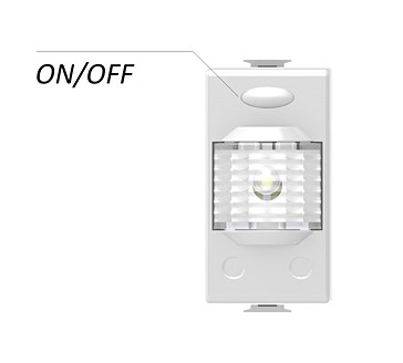 LED/1 - SEGNAPASSO PER SERIE COMPONIBILE A 1 MODULO CON PULSANTE ON/OFF